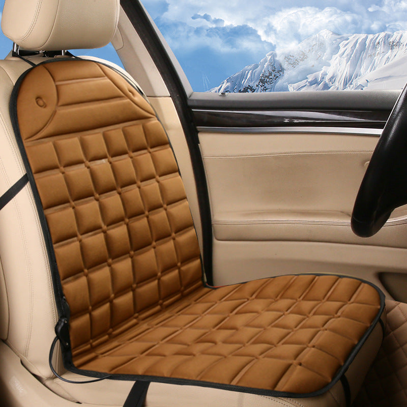 12V heated car seat cushion – brown, single