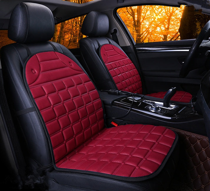 12V heated car seat cushion – red, double seat