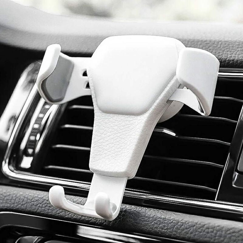 Metal spiral hook car phone holder air vent mount detail