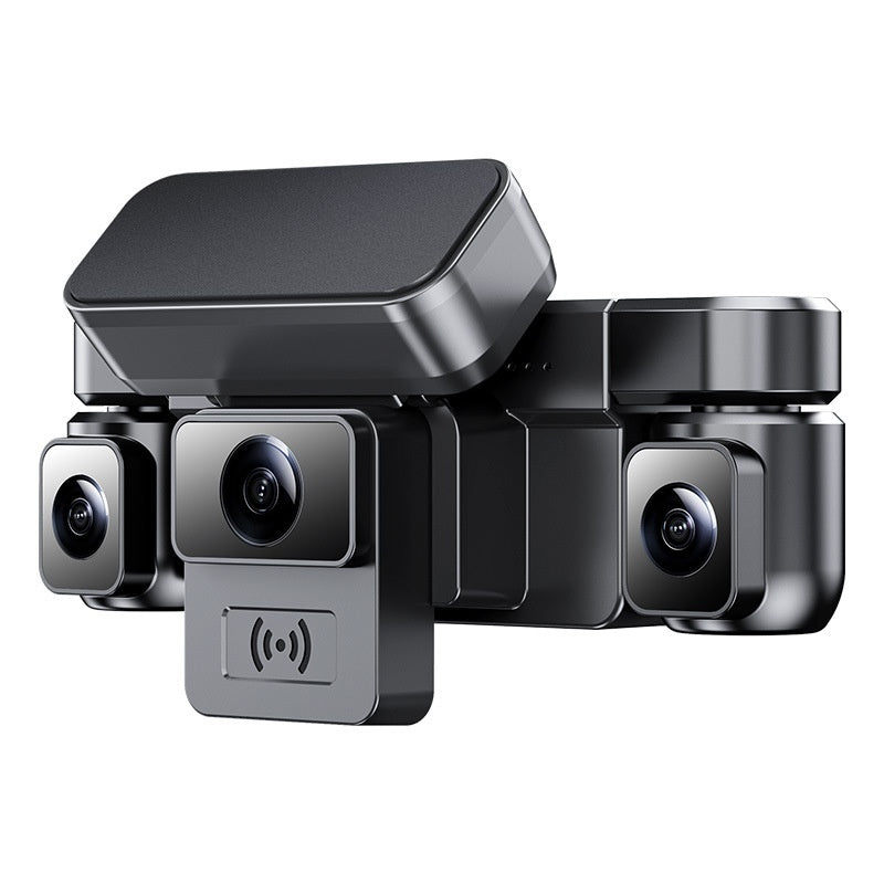 3-inch front and rear dash cam – 3-Lens, Black