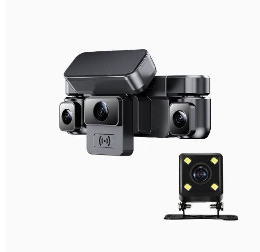 3-inch front and rear dash cam – 4-Lens, Black