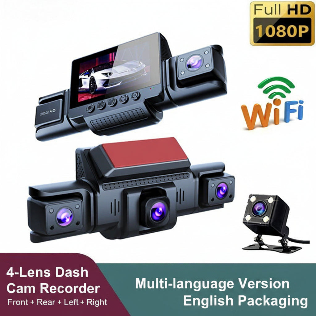 Multi-channel dash cam front and interior recording system