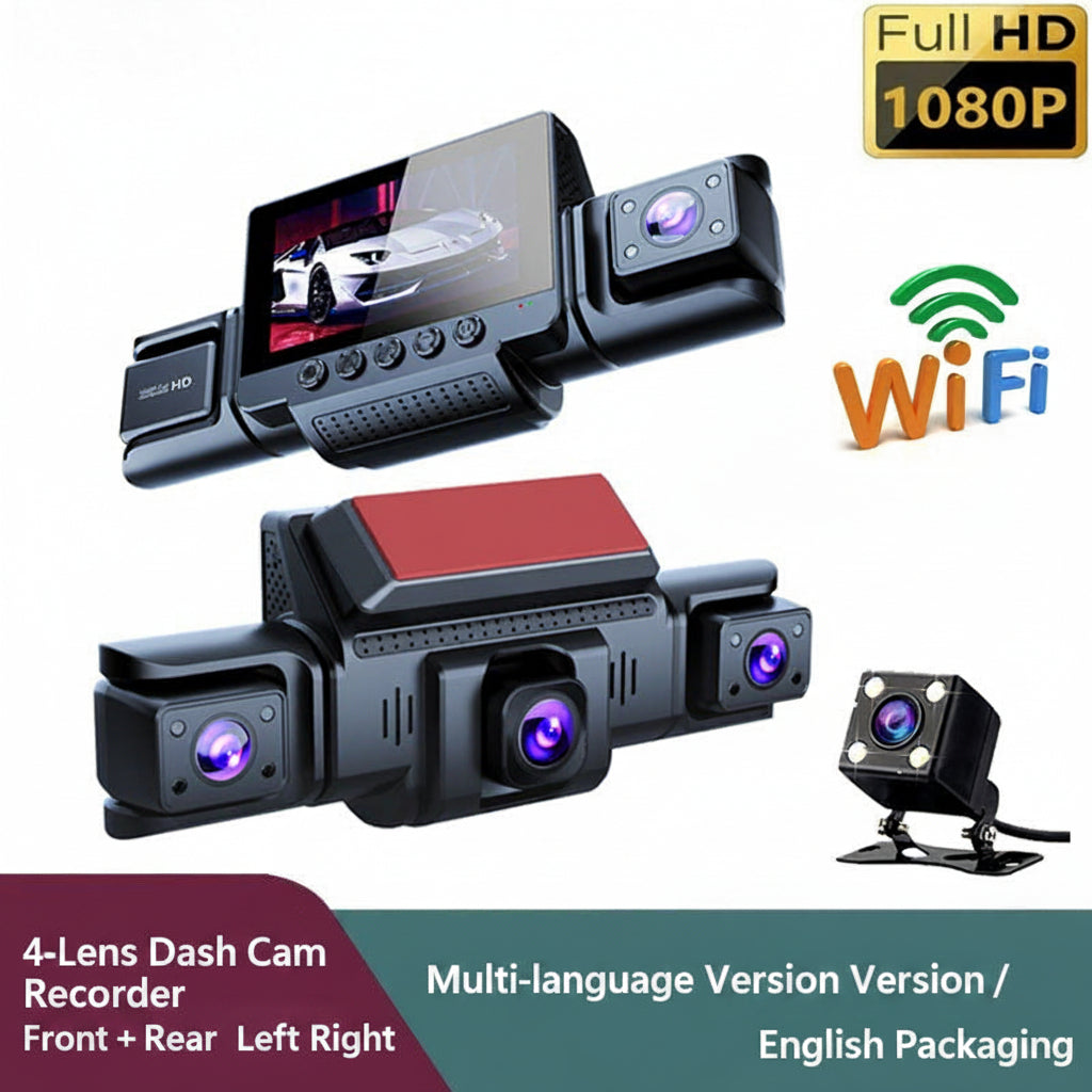 4-channel dash cam full package front and rear cameras