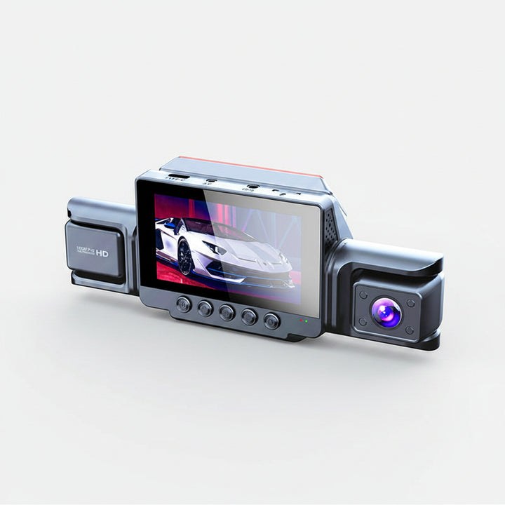 4-channel dash cam with wide-angle front and rear lenses