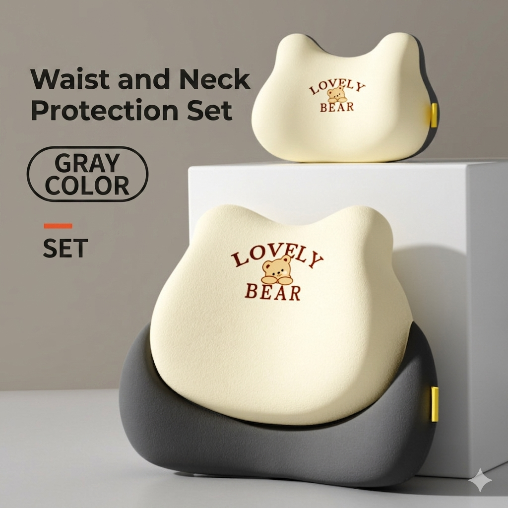 Car seat back support cushion with breathable fabric texture