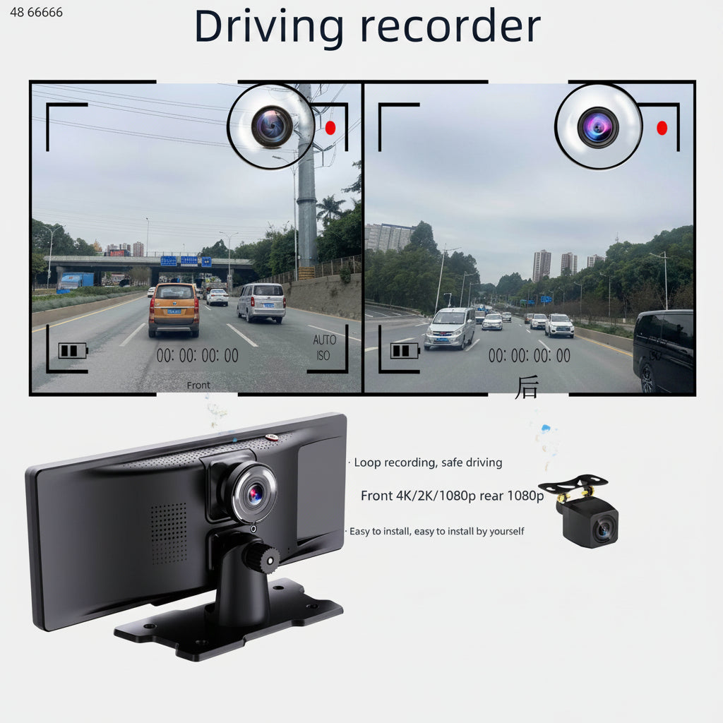 Dual dash camera system with front and rear recording