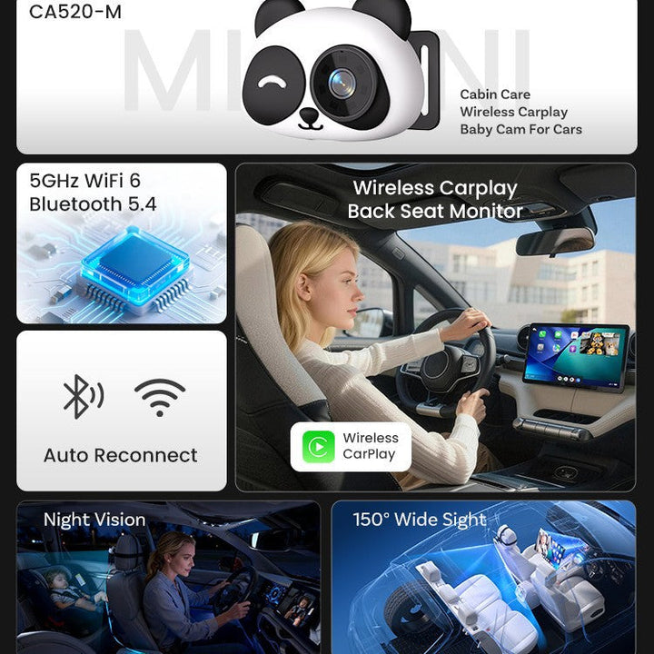 CA520M CarPlay Adapter side view and camera unit