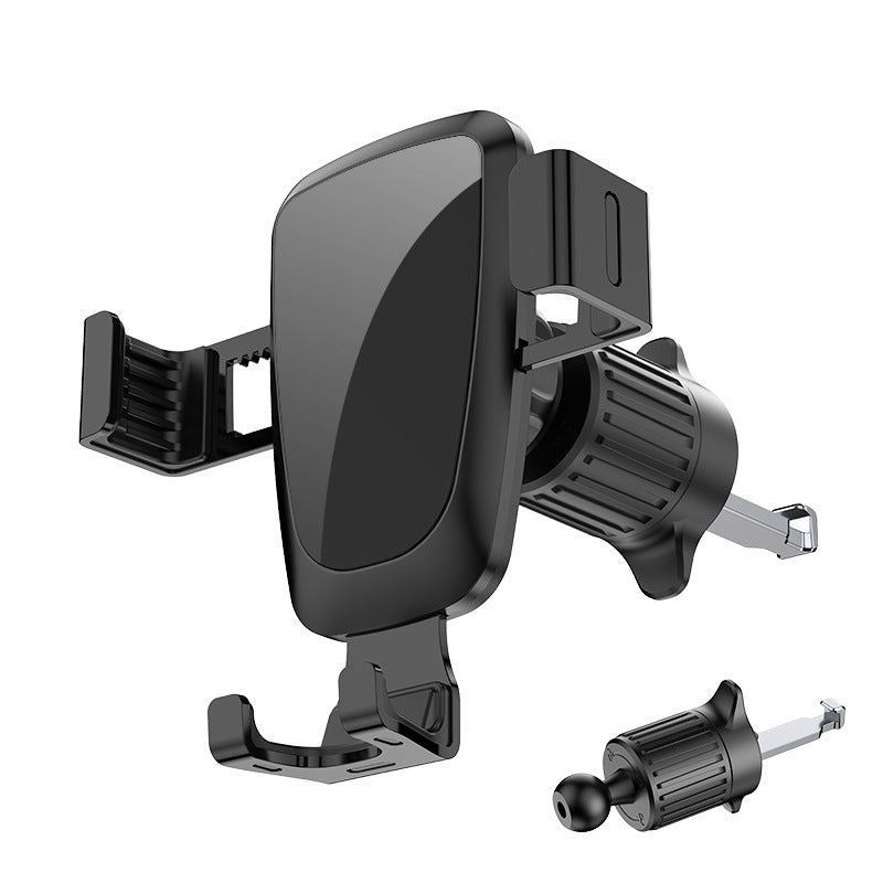 Metal Car Phone Holder with Spiral Hook Air Vent Mount, Anti-Shake Smartphone Navigation Stand for Compatible Mobile Devices