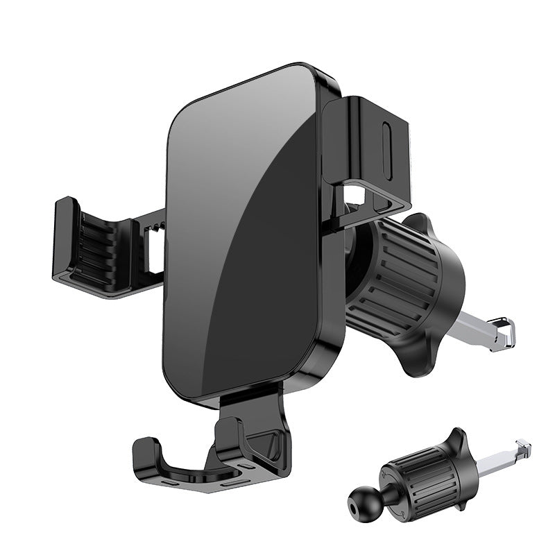 Metal Car Phone Holder with Spiral Hook Air Vent Mount, Anti-Shake Smartphone Navigation Stand for Compatible Mobile Devices
