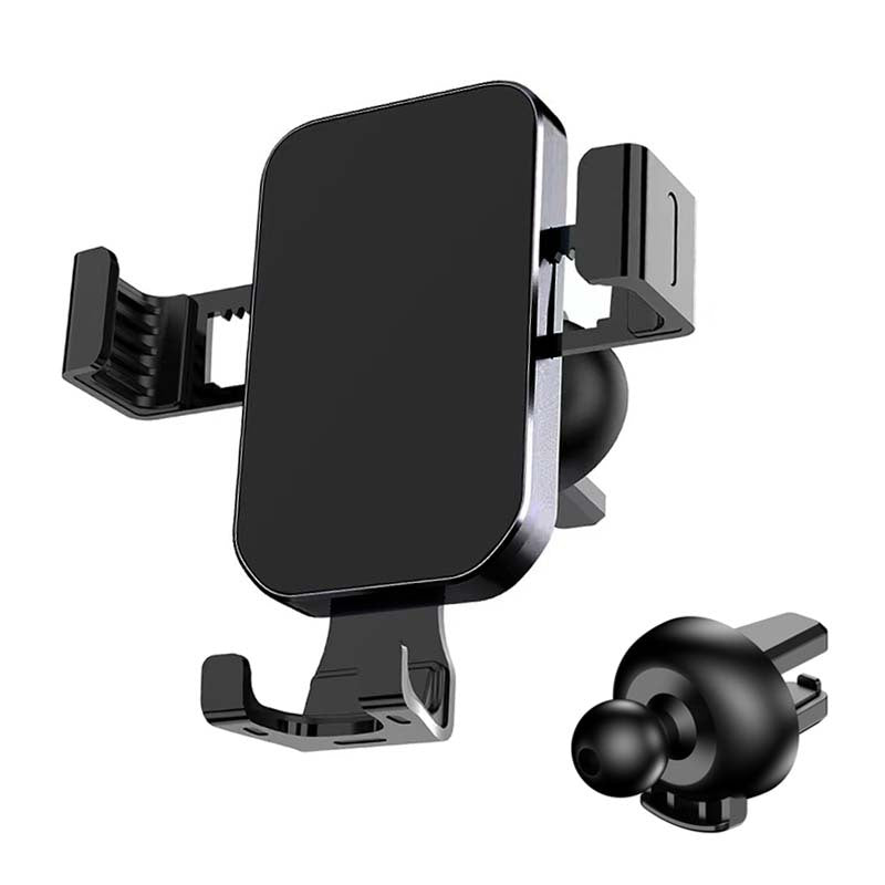 Metal Car Phone Holder with Spiral Hook Air Vent Mount, Anti-Shake Smartphone Navigation Stand for Compatible Mobile Devices