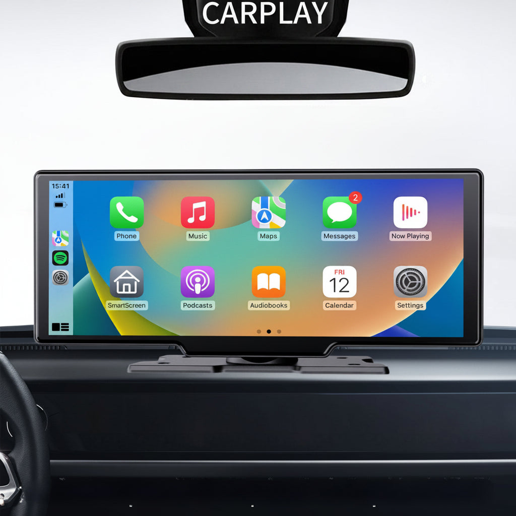 10.26 inch wireless CarPlay display with 4K dash cam supplier image