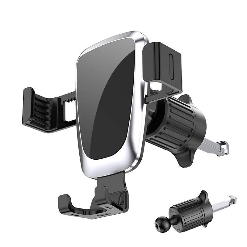 Metal Car Phone Holder with Spiral Hook Air Vent Mount, Anti-Shake Smartphone Navigation Stand for Compatible Mobile Devices