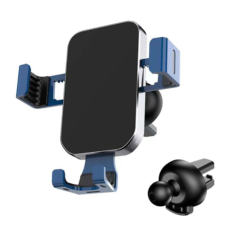 Metal Car Phone Holder with Spiral Hook Air Vent Mount, Anti-Shake Smartphone Navigation Stand for Compatible Mobile Devices