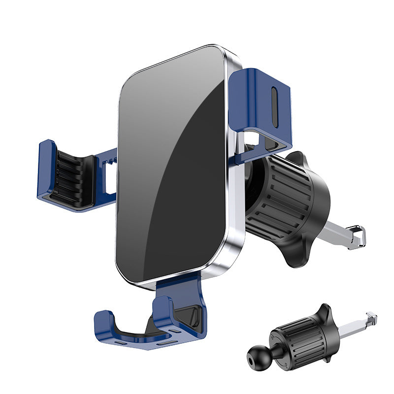 Metal Car Phone Holder with Spiral Hook Air Vent Mount, Anti-Shake Smartphone Navigation Stand for Compatible Mobile Devices