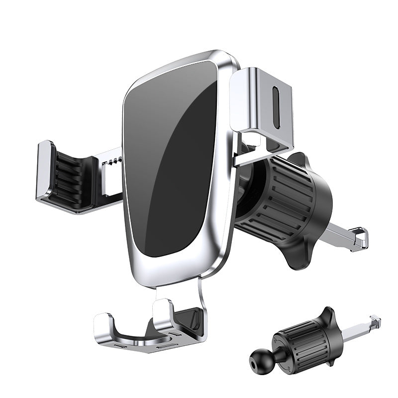 Metal Car Phone Holder with Spiral Hook Air Vent Mount, Anti-Shake Smartphone Navigation Stand for Compatible Mobile Devices
