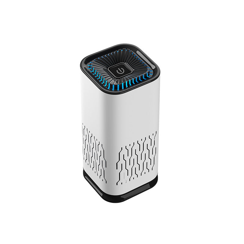 Portable negative ion USB car air purifier in black