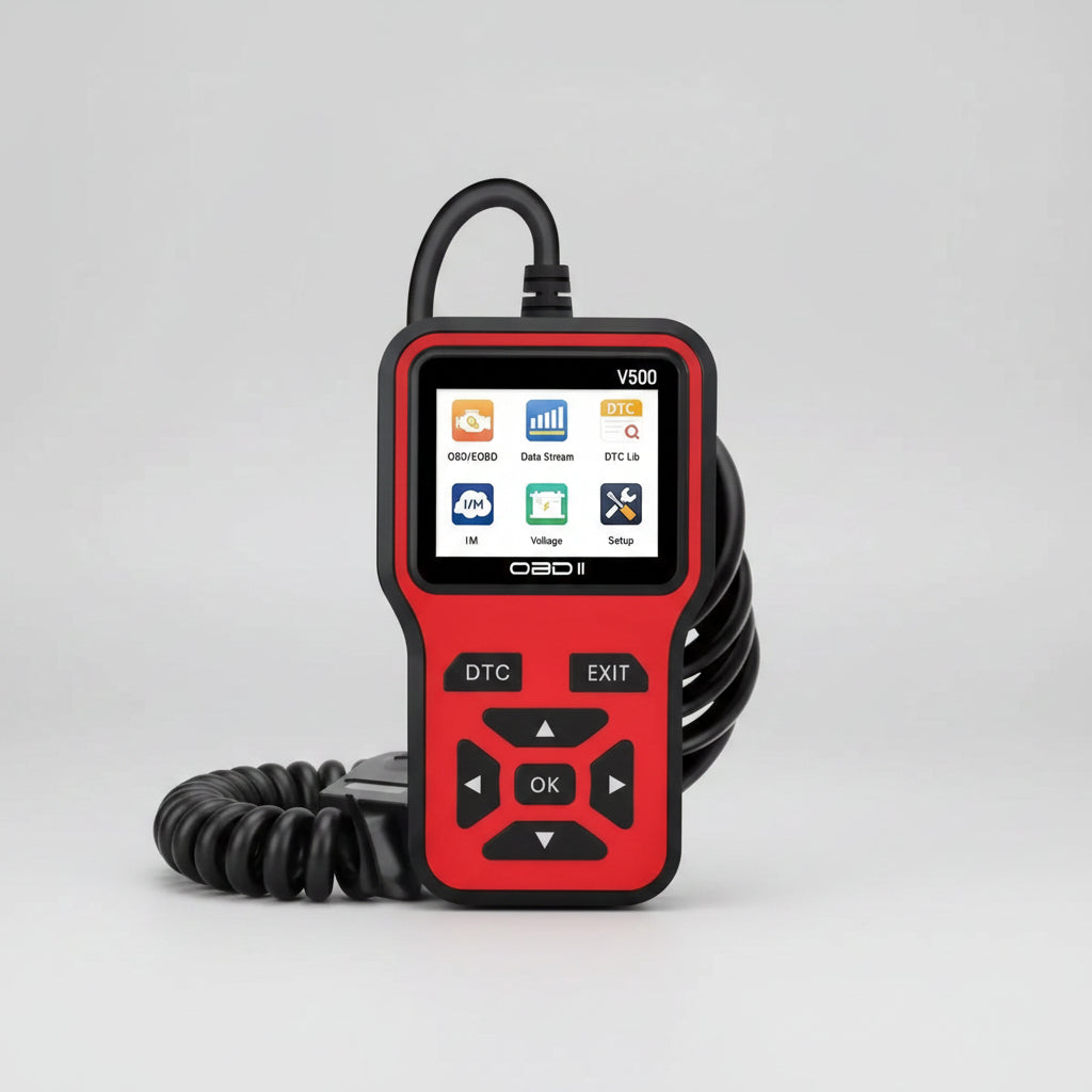 V500 OBD2 scanner with battery voltage test tool