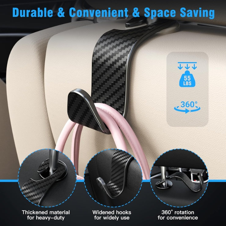 Car headrest hooks for bags – view 2