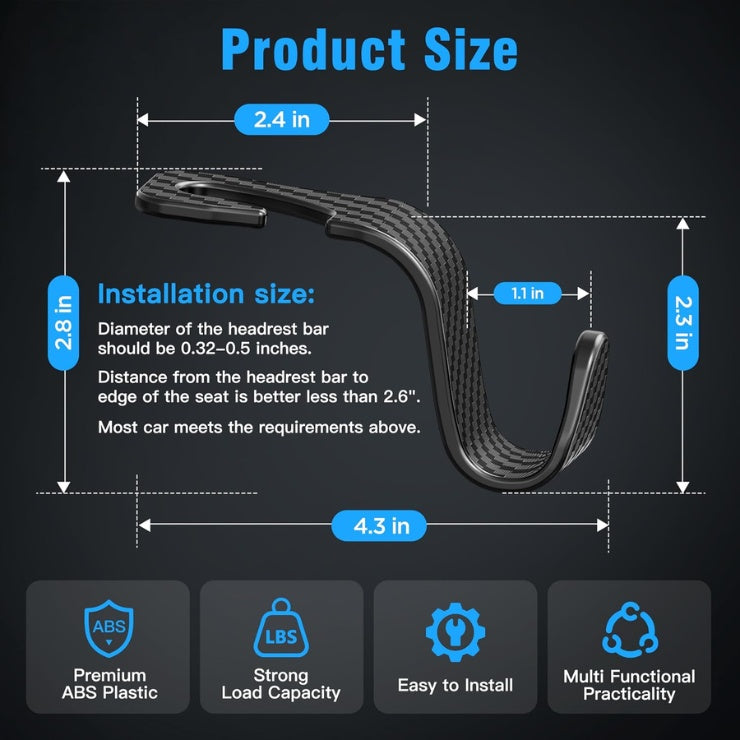 Car headrest hooks for bags – view 4