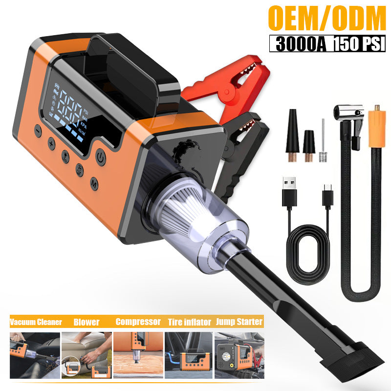 car jump starter with tire inflator 12V 3000A