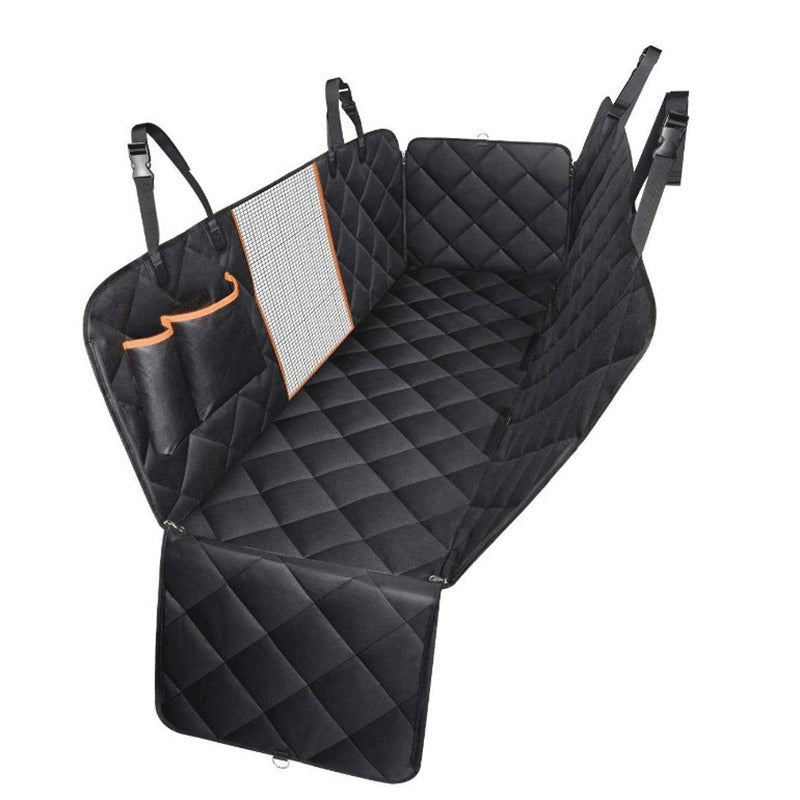 Car Pet Seat Mat – Oxford Cloth Dog Seat Cover, Black with Orange Trim