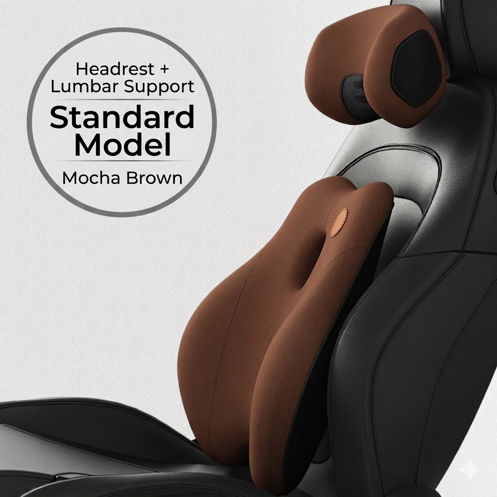 Memory foam lumbar support with vibration feature close-up