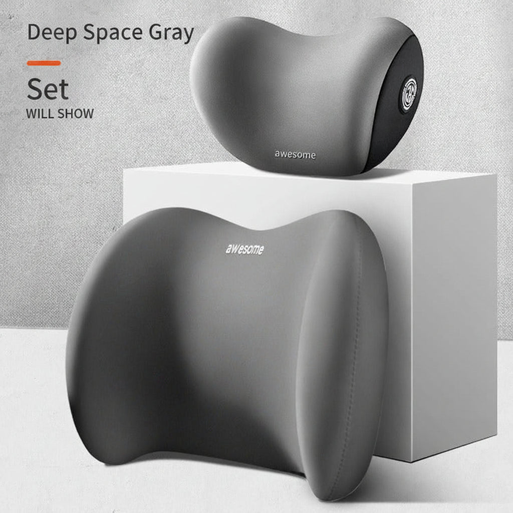 Ergonomic car seat neck support pillow side view