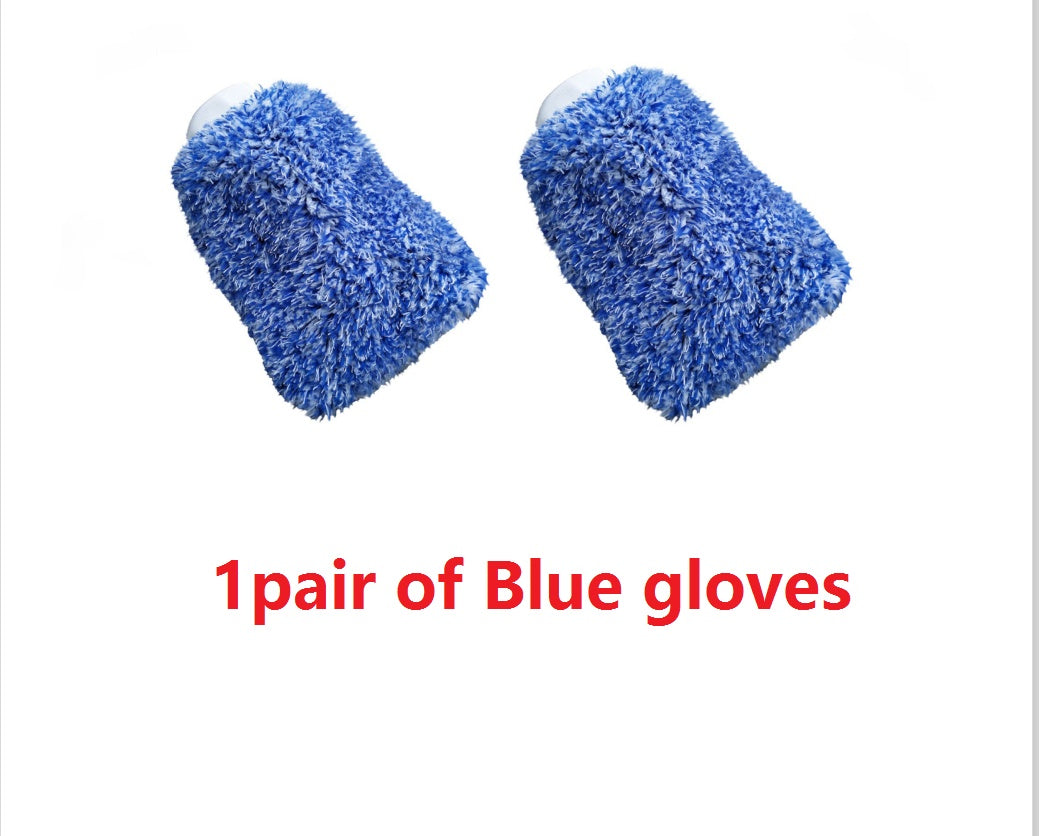 Chenille car wash mitt – Blue