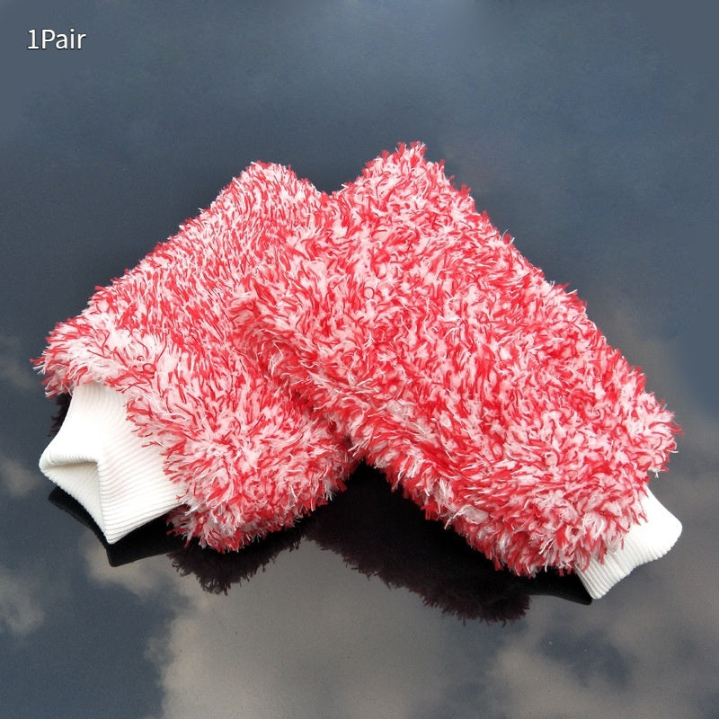 Chenille car wash mitt – Red