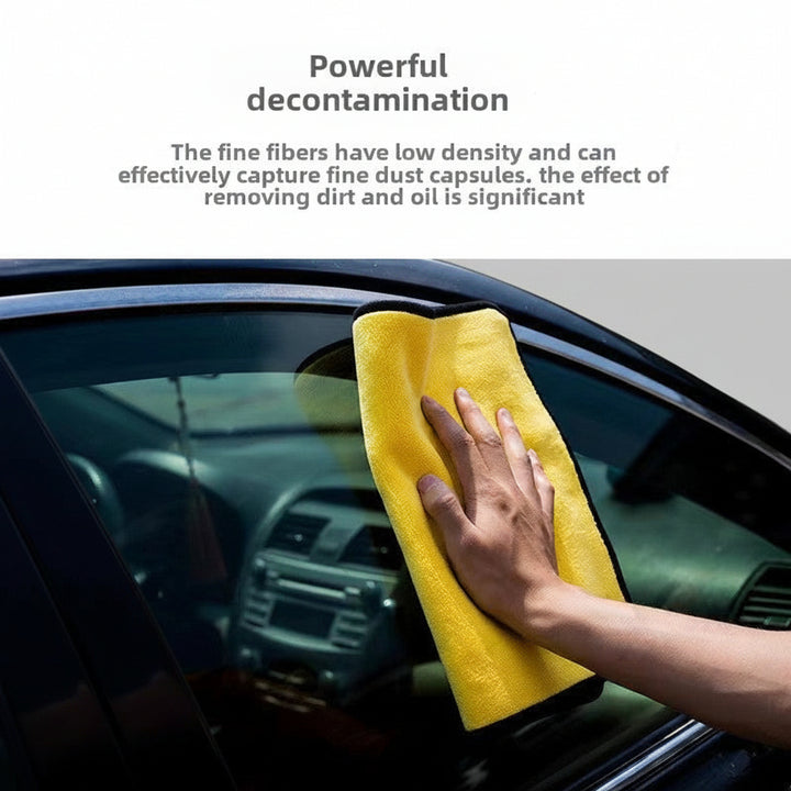 Coral velvet absorbent car wash towel folded view