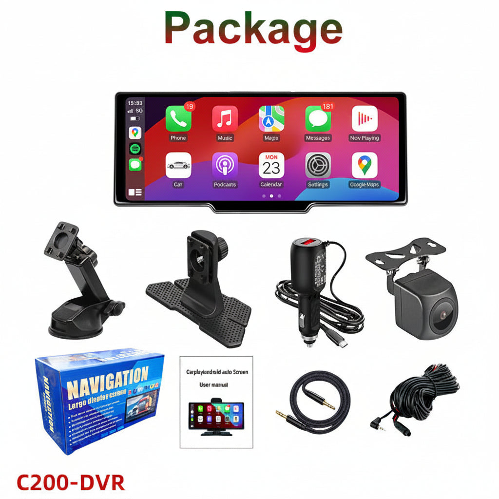 Dual camera car display recording system installed in vehicle