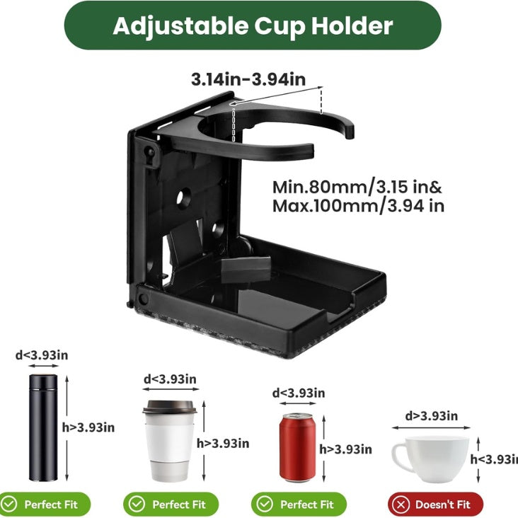 Folding wall-mount cup holder – view 2