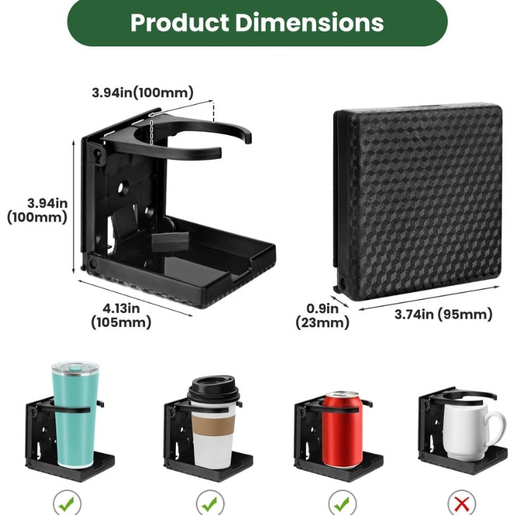 Folding wall-mount cup holder – view 3