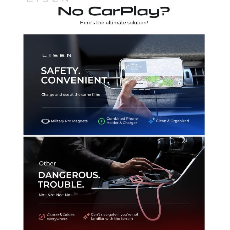 Magnetic wireless charging car mount – view 3