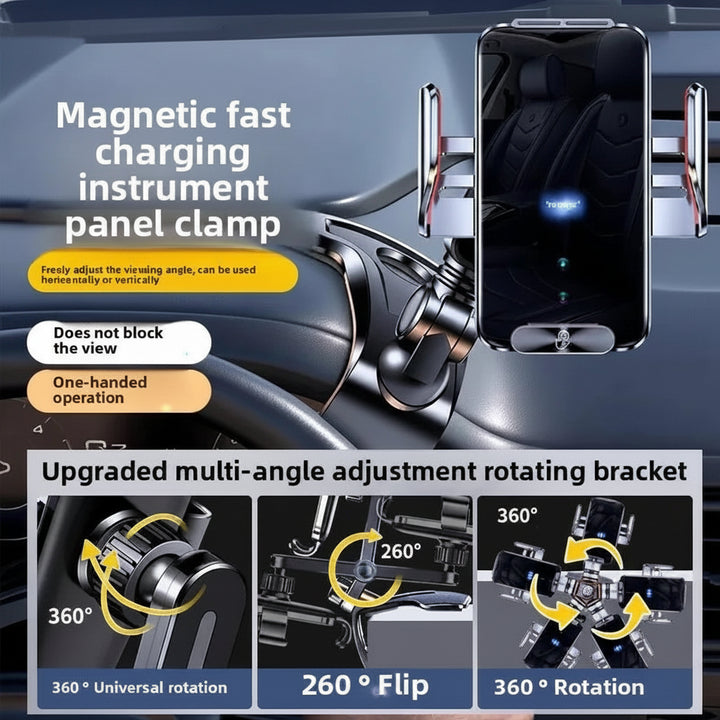 magnetic wireless charging car phone holder