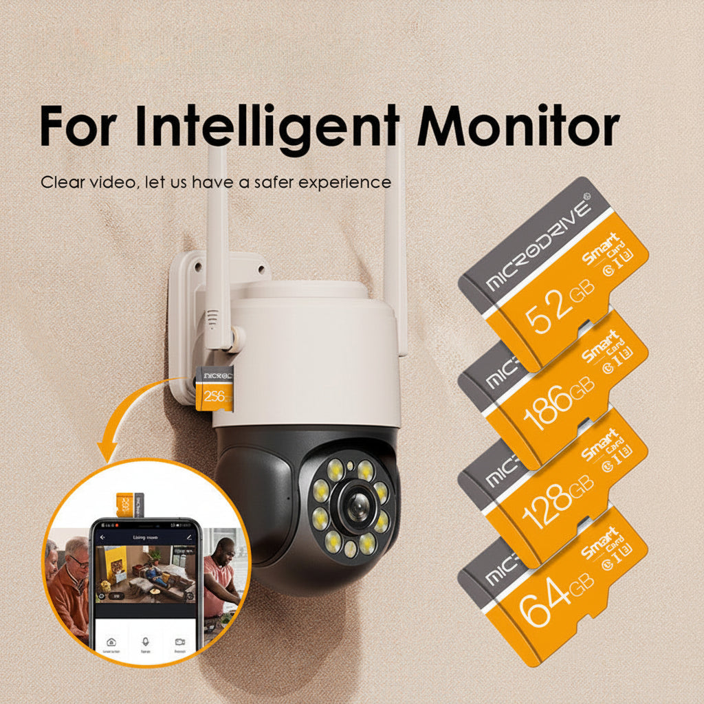 MicroSD card for monitoring camera and portable electronics