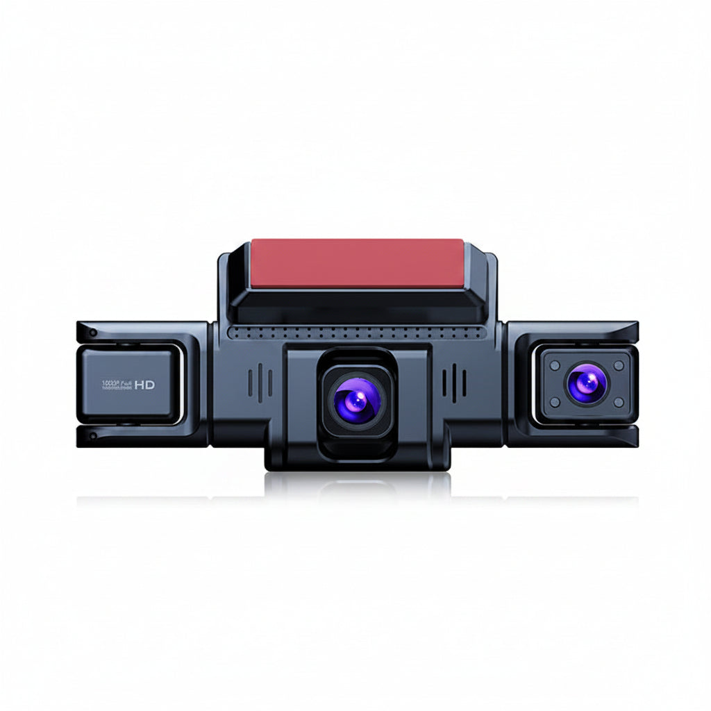 4-channel dash cam multi-camera vehicle recorder wide-angle lens setup