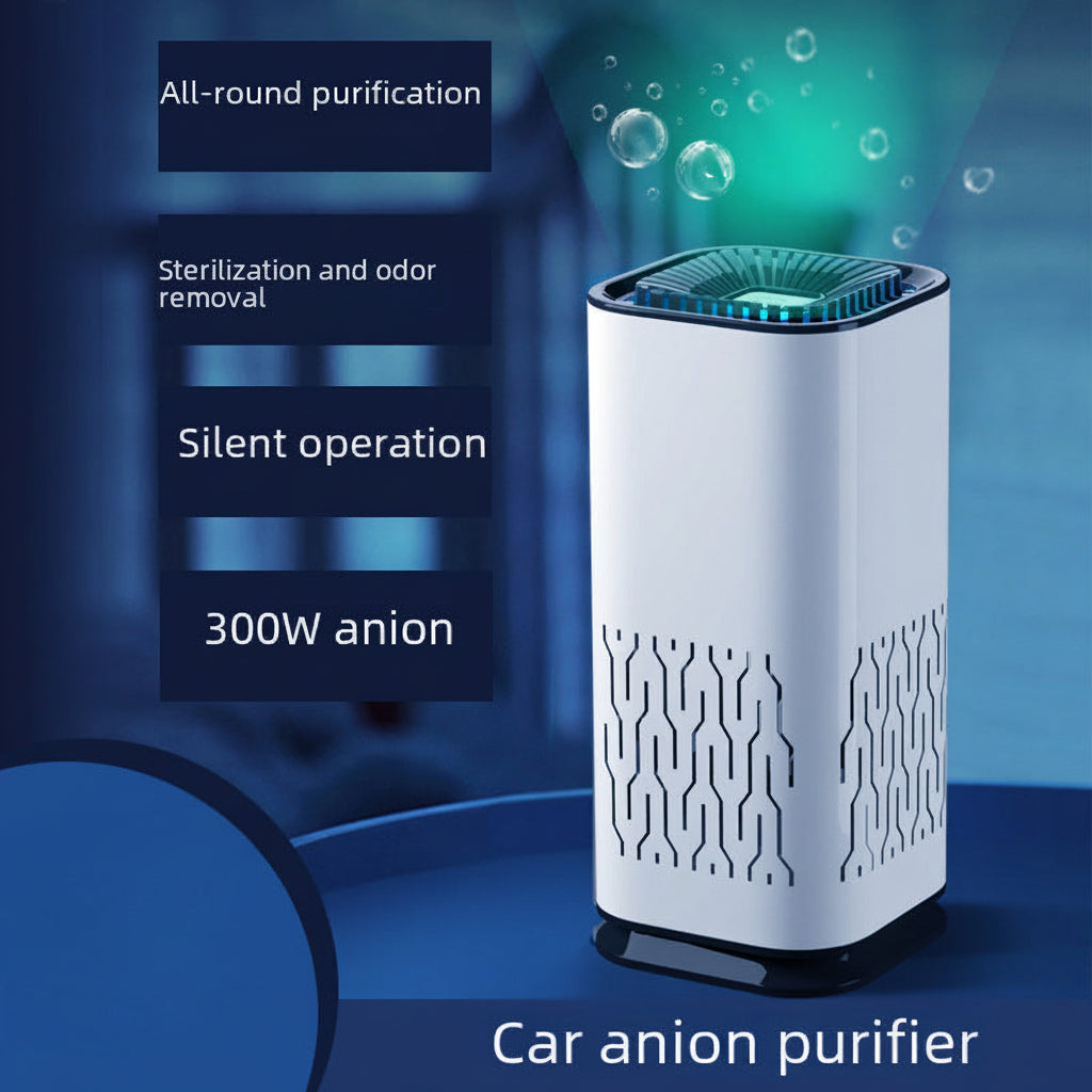 Portable car air purifier with negative ion USB connection