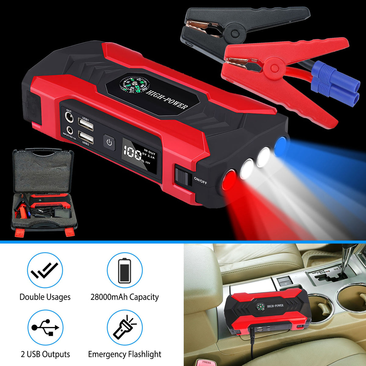 Portable car jump starter – view 11