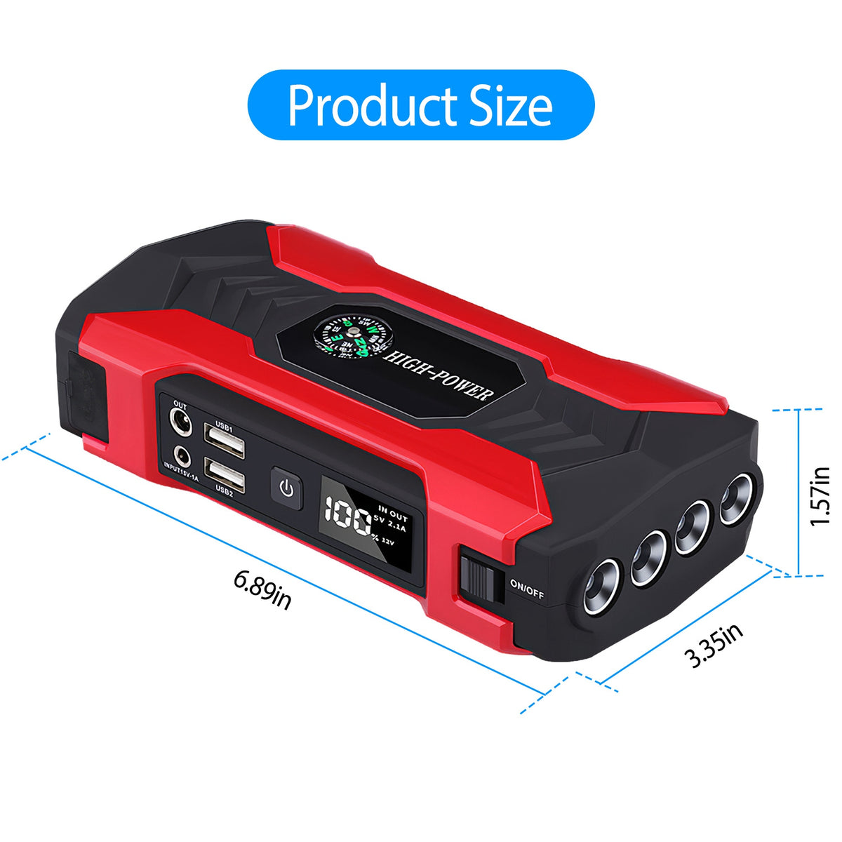 Portable car jump starter – view 8