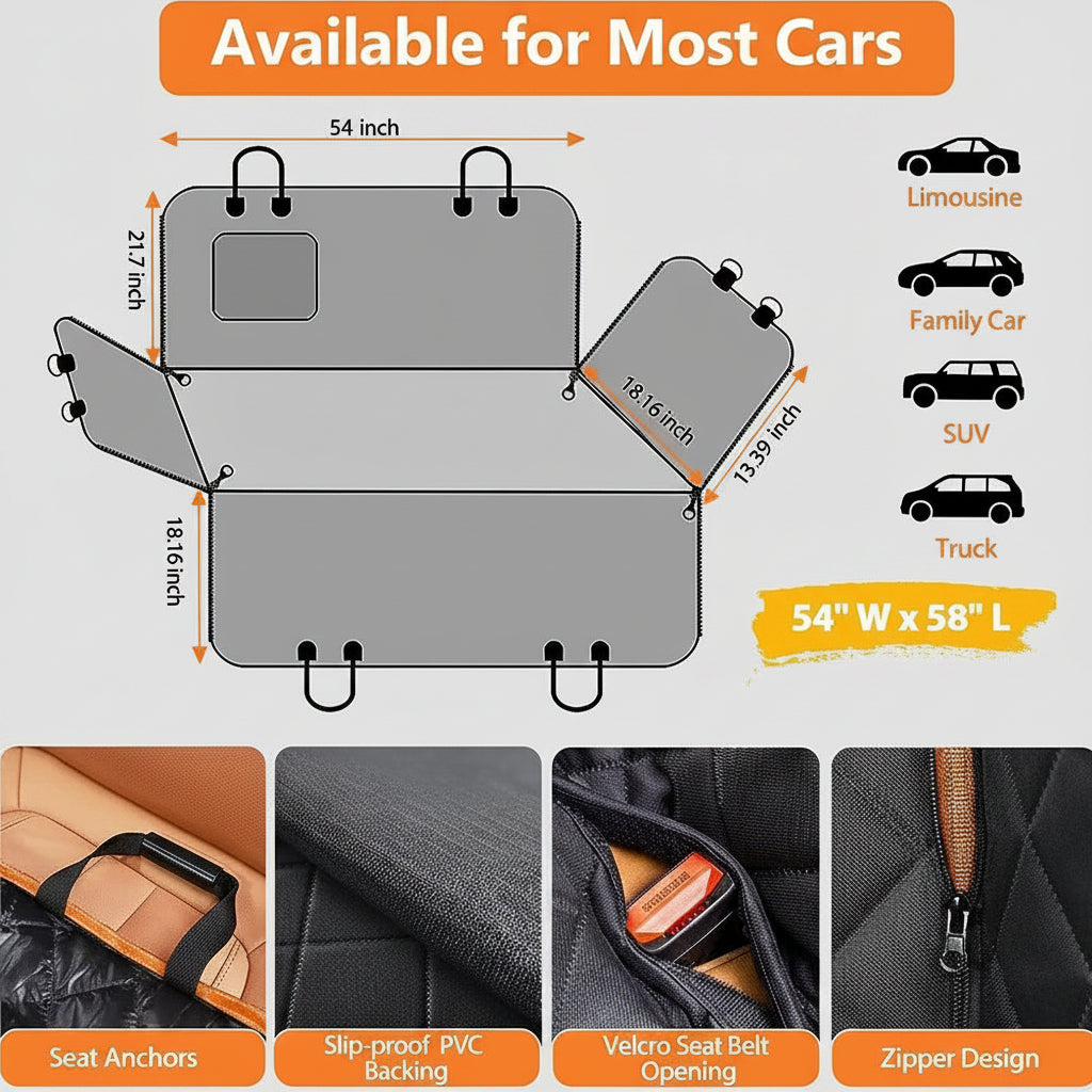rear seat dog travel mat