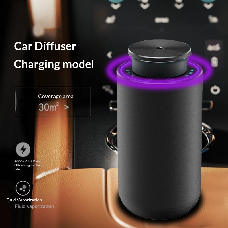 Rechargeable Car Aroma Diffuser – Aluminum Alloy, 0.2 L Water Tank, Black or Silver