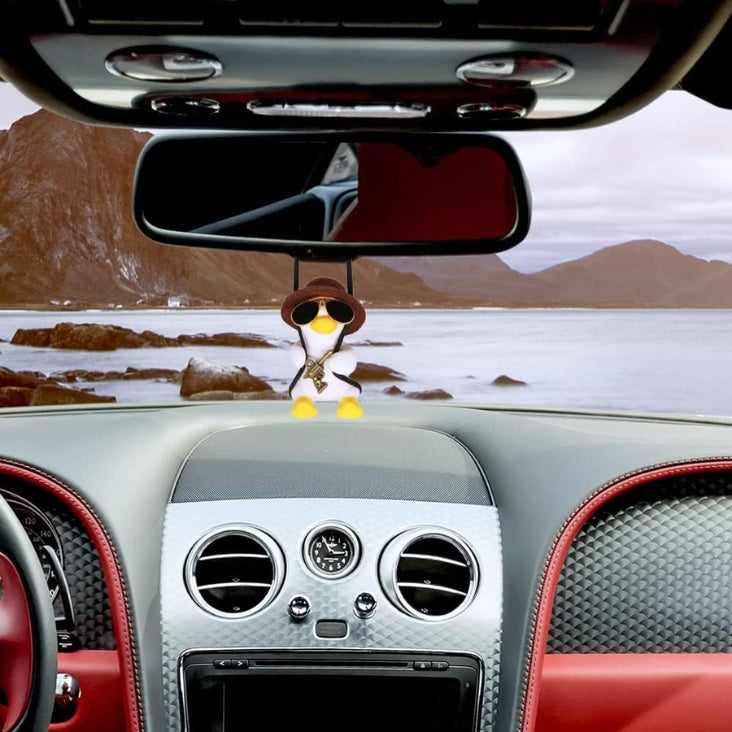Swinging duck car mirror ornament – view 2