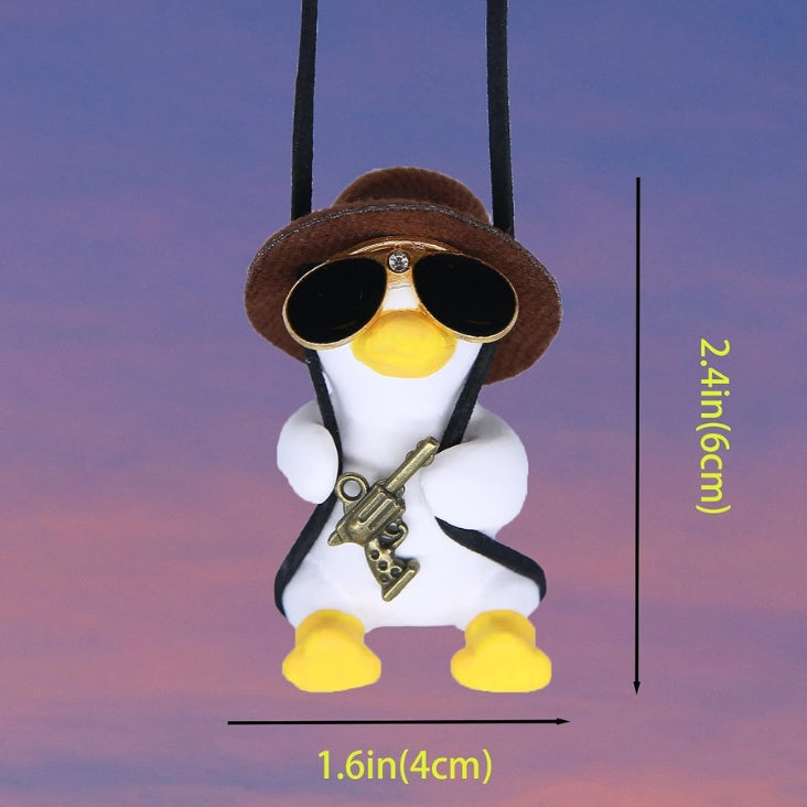 Swinging duck car mirror ornament – view 4