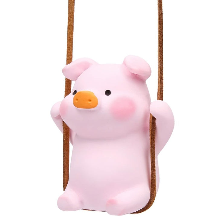 Swinging pig car mirror ornament – main product view