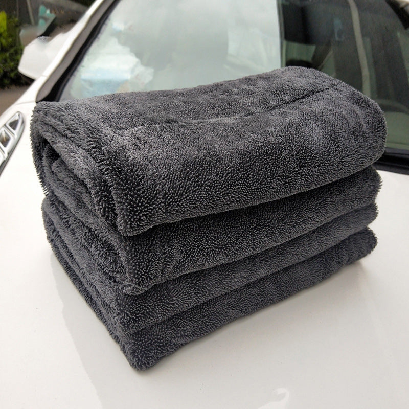 Twisted Braid Microfiber Car Drying Towel – 60 x 90 cm, 3 Pack, Gray