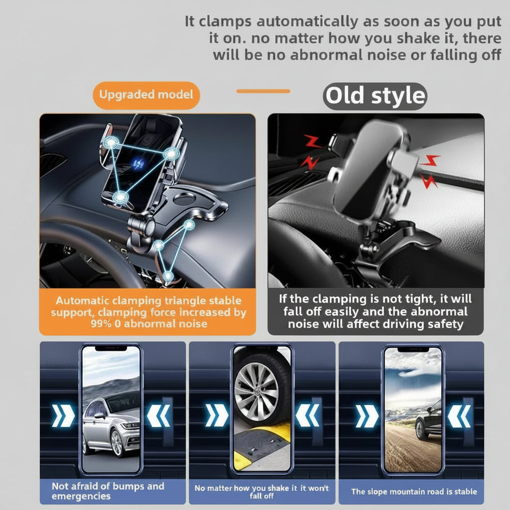magnetic wireless charging car phone holder